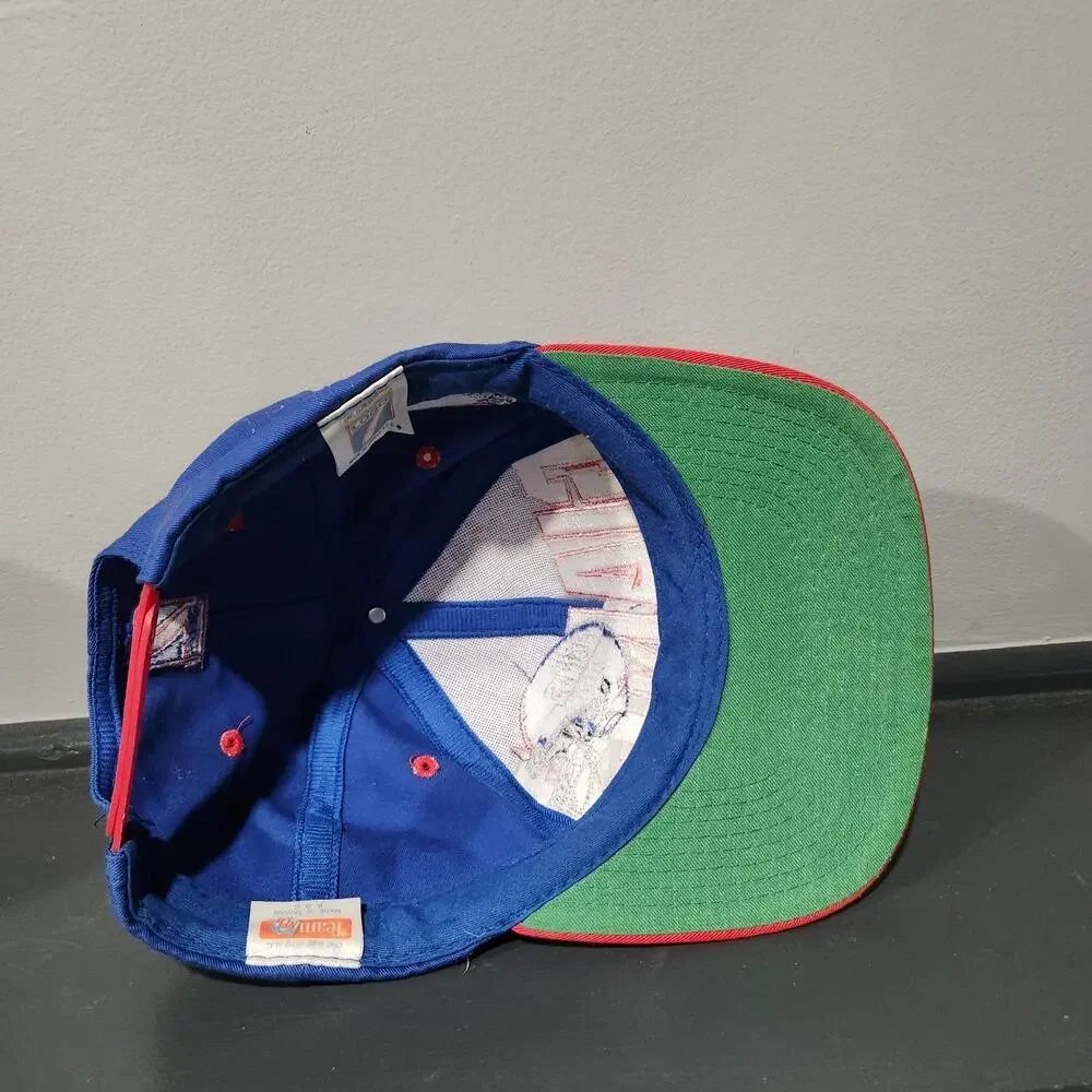 VTG New York Giants Logo 7 Team NFL Football SIGNED Snapback Hat Cap OSFA‎